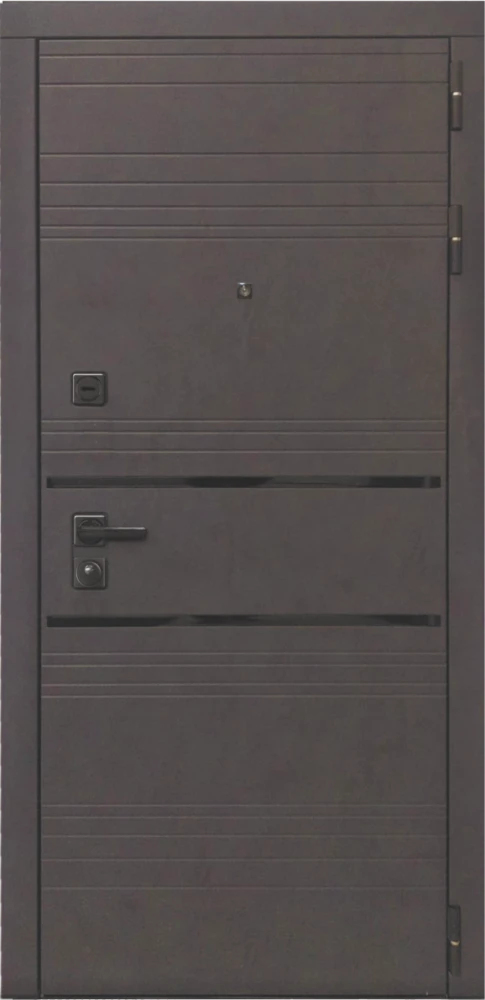 Входная дверь ДвериПРО Л-43 ФЛ-256 (10мм, Бетон пепельный) DPRO227592 внешняя сторона